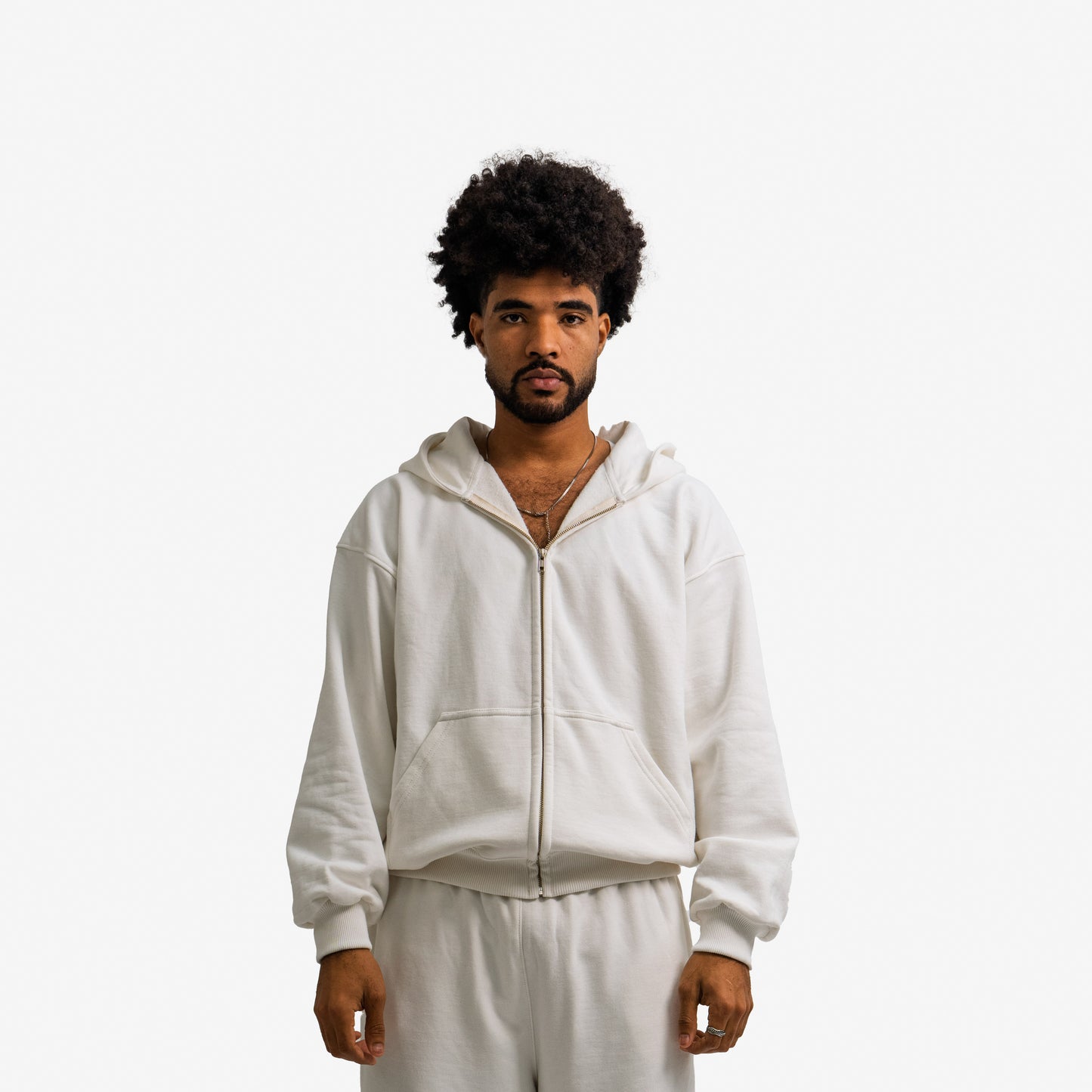 ZIP HOODIE HUESO