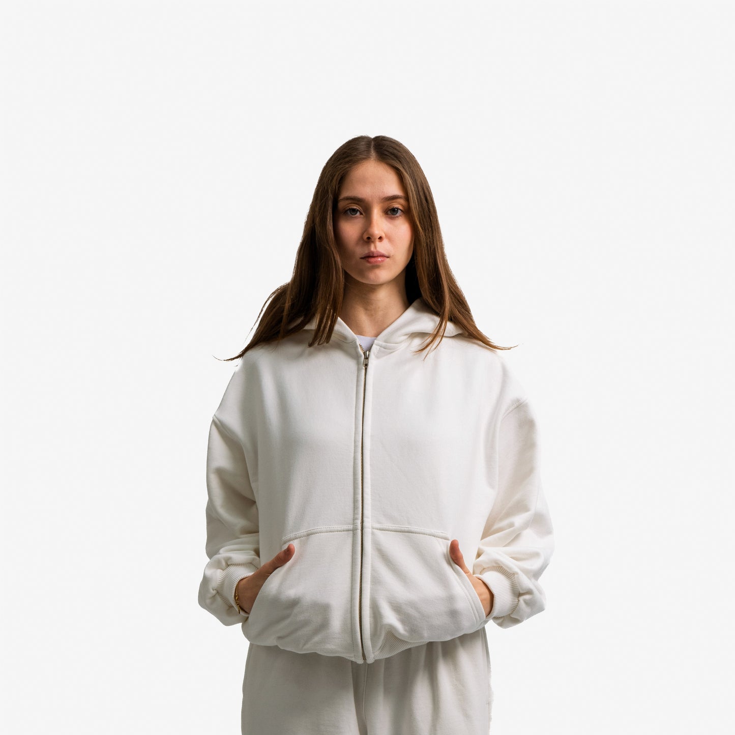 ZIP HOODIE HUESO