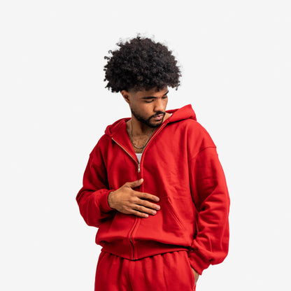 ZIP HOODIE ROJO